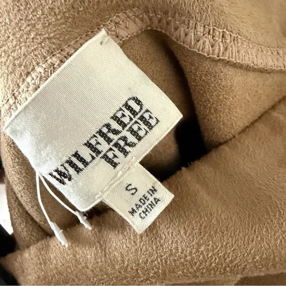 Wilfred Free Daria Tan Vegan Faux-Suede Legging Pants Aritzia Neutral Caramel S - Picture 7 of 10